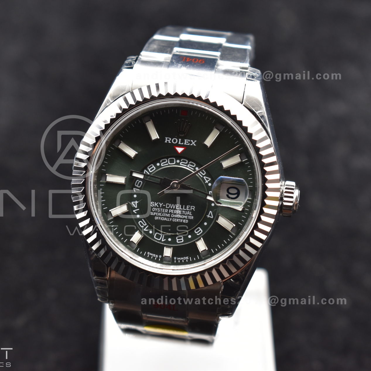 Skydweller SS Noob Best Edition Green Dial on SS Oyster Bracelet A23J